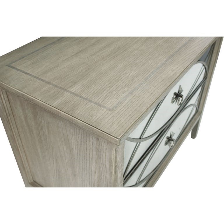 Bernhardt Marquesa 359234N Nightstand with Antique Mirror Drawer Fronts